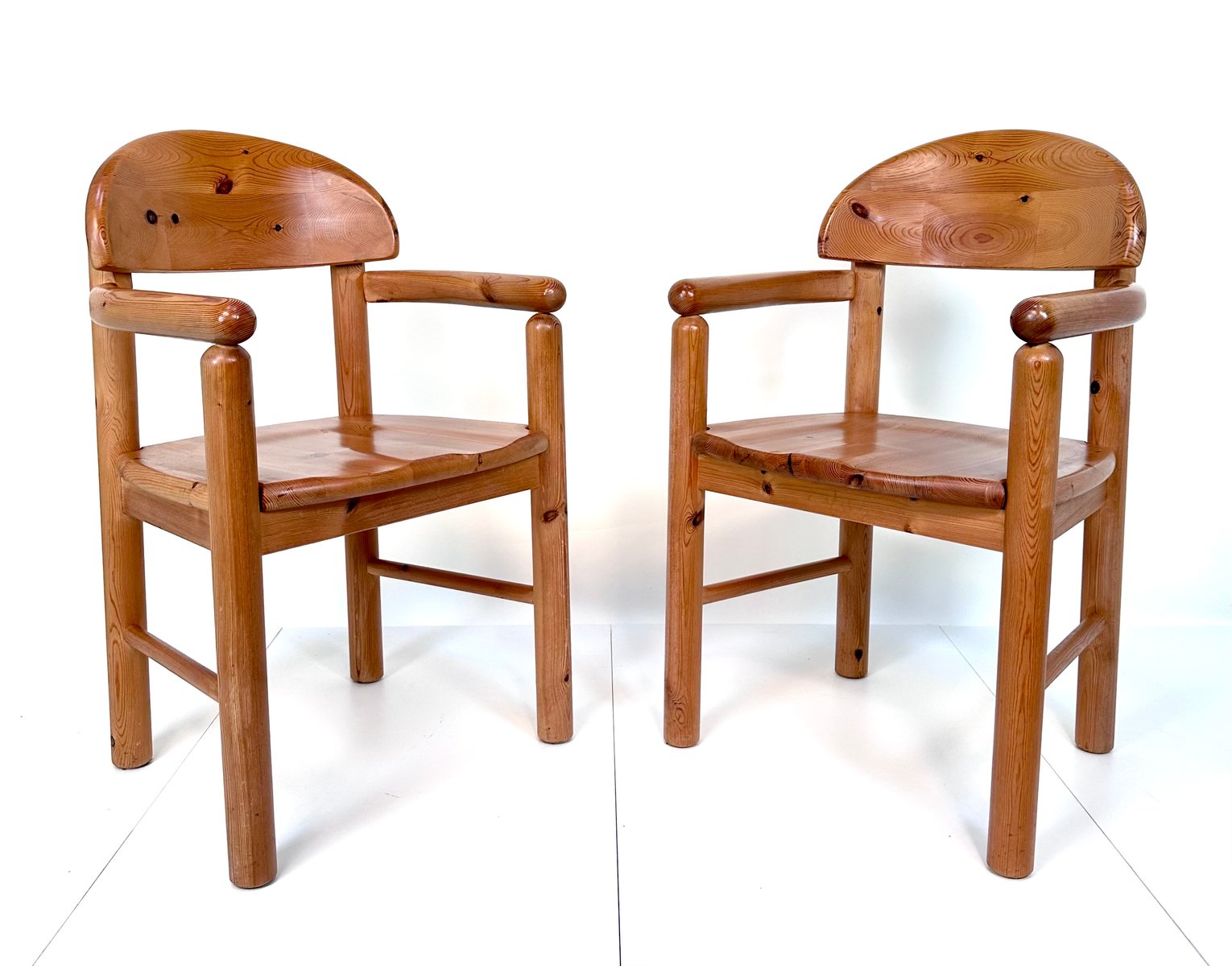 Brutalist Pine Armchairs by Rainer Daumiller for Hirtshals Savvaerk, Denmark, 1970s, Set of 2