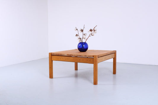 Brutalist Pine Square Coffee Table attributed to Ilmari Tapiovaara, 1960s