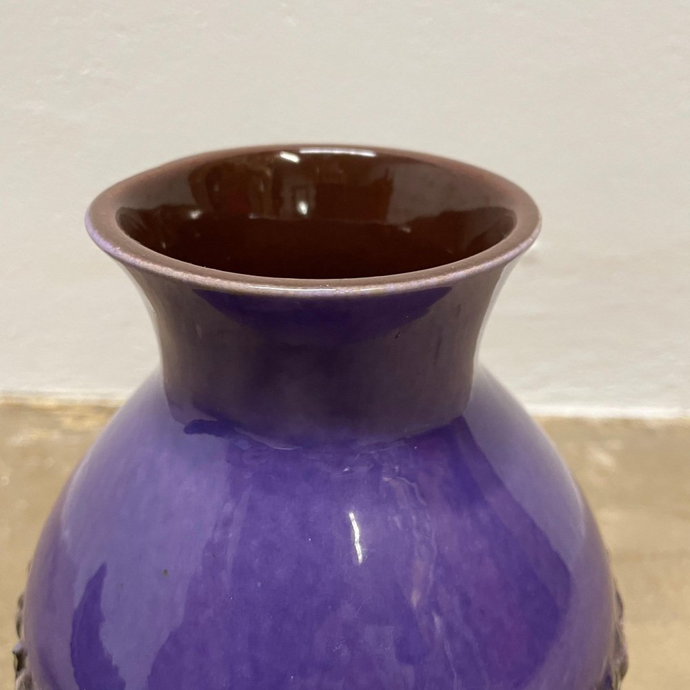 Brutalist Purple Fat Lava Ceramic Vase from Carstens Tönnieshof, Germany, 1970s