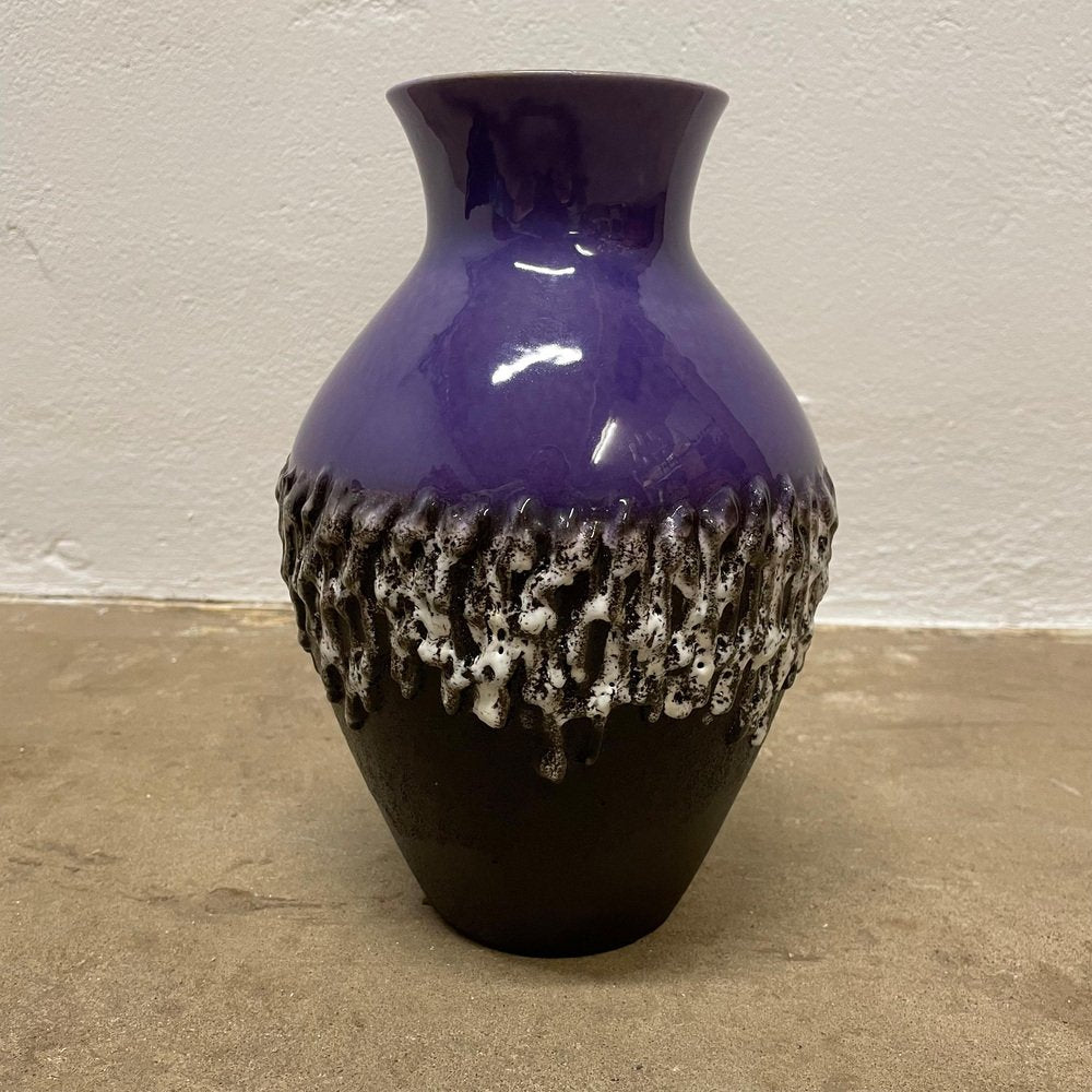 Brutalist Purple Fat Lava Ceramic Vase from Carstens Tönnieshof, Germany, 1970s