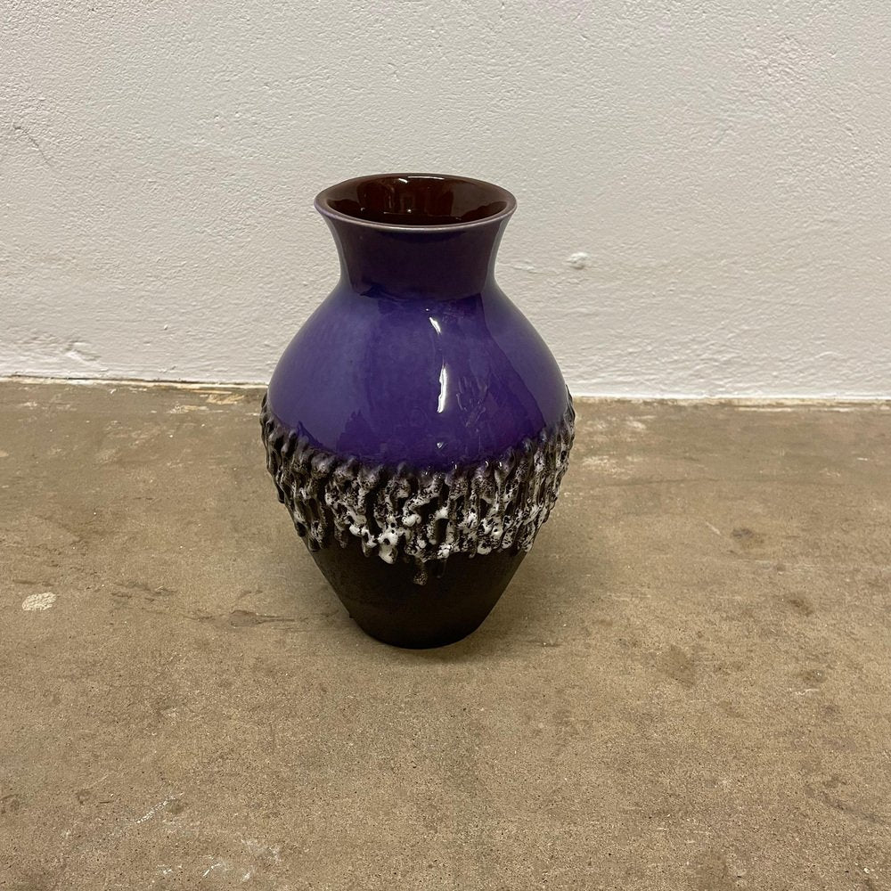 Brutalist Purple Fat Lava Ceramic Vase from Carstens Tönnieshof, Germany, 1970s