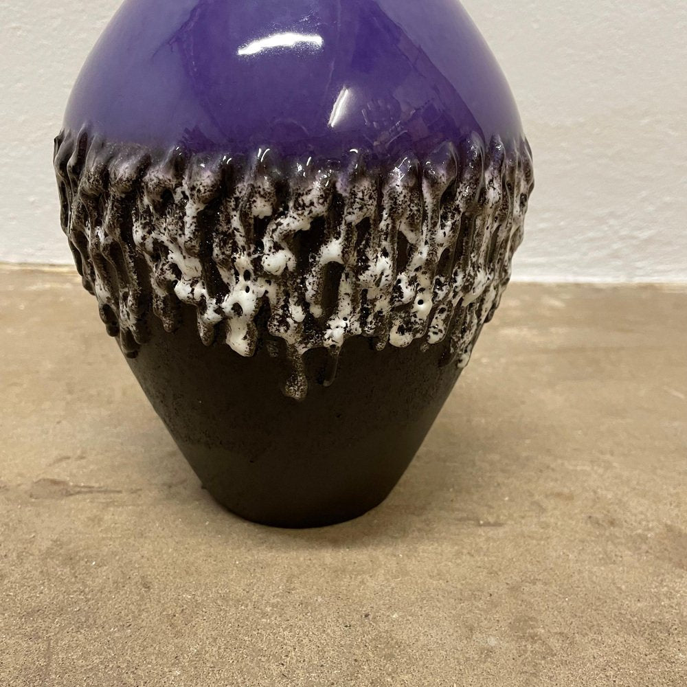 Brutalist Purple Fat Lava Ceramic Vase from Carstens Tönnieshof, Germany, 1970s