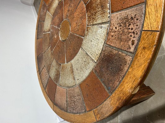 Brutalist Round Ceramic Coffee Table, 1960s-PQP-1799995