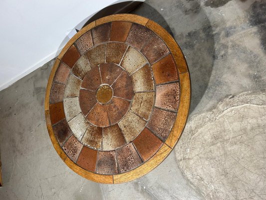 Brutalist Round Ceramic Coffee Table, 1960s-PQP-1799995