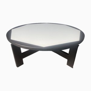 Brutalist Round Coffee Table in Wengé and Formica, 1970s-QVY-1807201