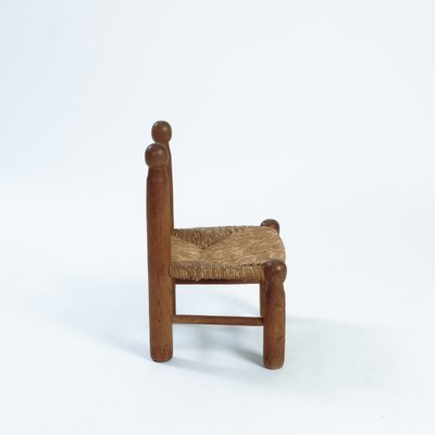 Brutalist Rush Childrens Chair in the style of Charles Dudoyt, 1950s, Set of 2-NQU-1396500