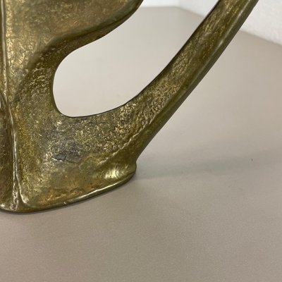 Brutalist Sculptural Brass Candleholder, Germany, 1970s-QZ-1448595