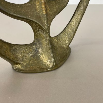 Brutalist Sculptural Brass Candleholder, Germany, 1970s-QZ-1448595