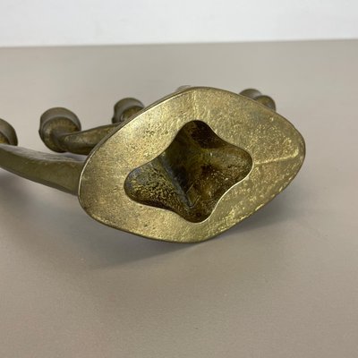 Brutalist Sculptural Brass Candleholder, Germany, 1970s-QZ-1448595