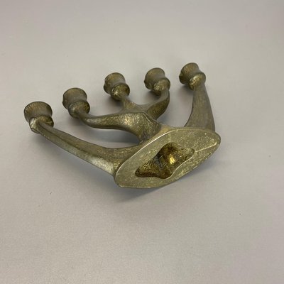 Brutalist Sculptural Brass Candleholder, Germany, 1970s-QZ-1448595