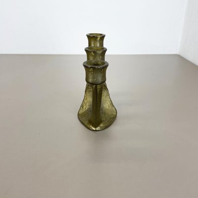 Brutalist Sculptural Brass Candleholder, Germany, 1970s-QZ-1448595