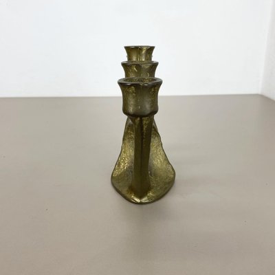 Brutalist Sculptural Brass Candleholder, Germany, 1970s-QZ-1448595