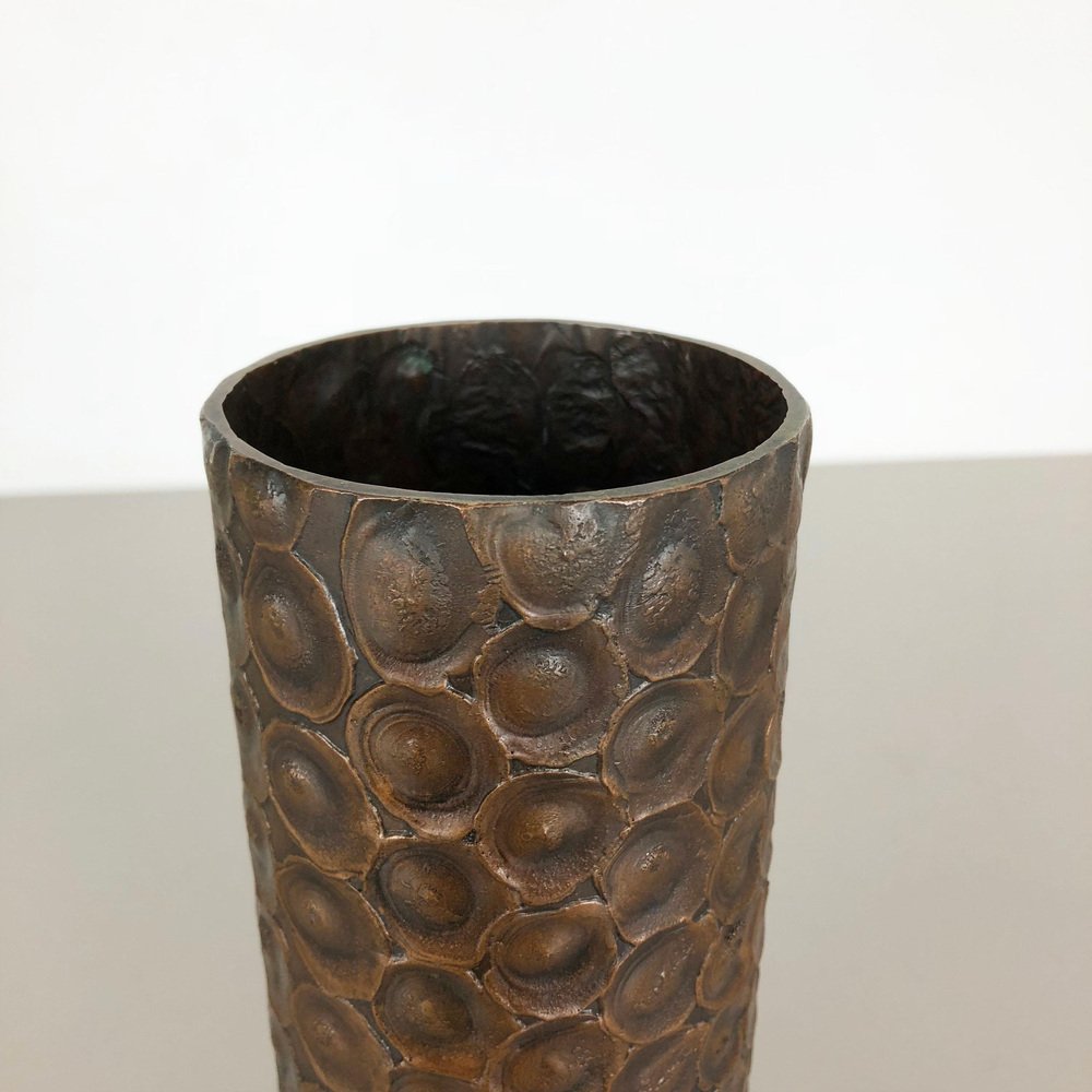 Brutalist Sculptural Copper Vase in the Style of Auböck, Austria, 1950s