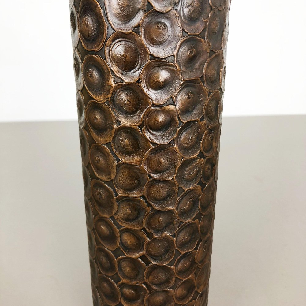 Brutalist Sculptural Copper Vase in the Style of Auböck, Austria, 1950s