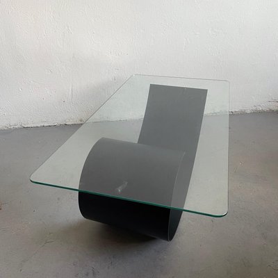 Brutalist Sculptural Steel and Glass Coffee Table, 1990s-EHE-1431525