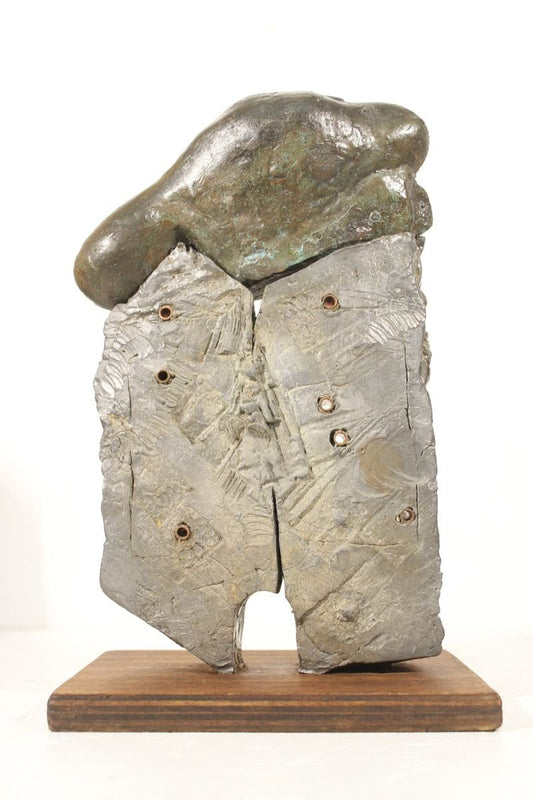 Brutalist Sculpture in Bronze & Lead, Change the Way of Thinking, Kenji Horiuchi, Japan, 1984