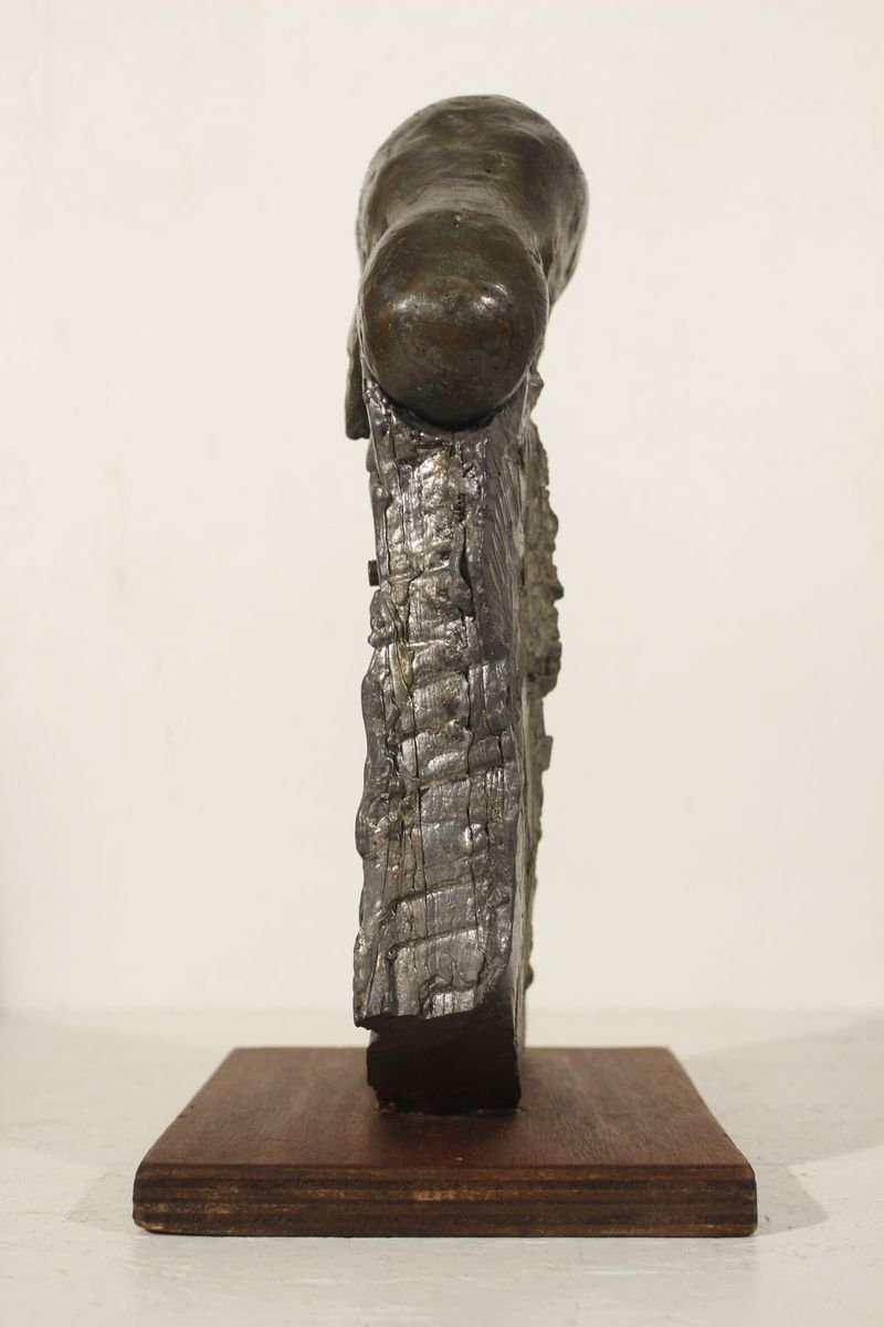 Brutalist Sculpture in Bronze & Lead, Change the Way of Thinking, Kenji Horiuchi, Japan, 1984