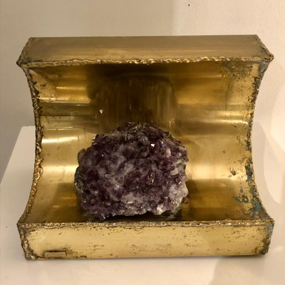 Brutalist Sculpture with Amethyst, 1980-ZD-1154783