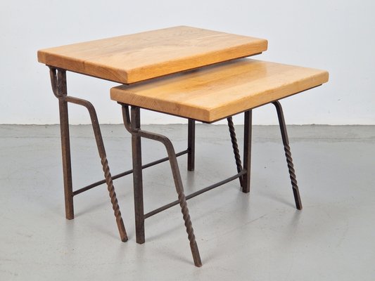 Brutalist Side Table Nesting Tables, 1970s, Set of 2-AXJ-1724725