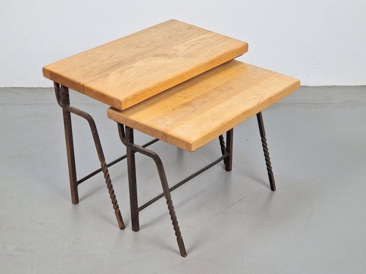 Brutalist Side Table Nesting Tables, 1970s, Set of 2-AXJ-1724725