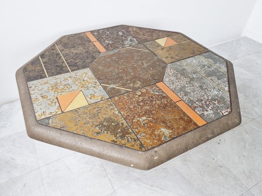 Brutalist Slate Coffee Table, 1970s-IRH-1264900