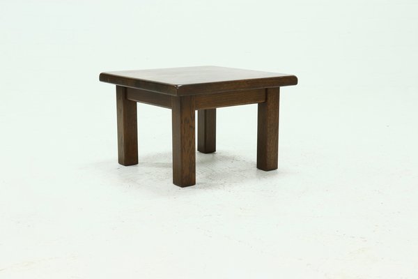 Brutalist Solid Oak Coffee Table, 1970s-VV-1295032