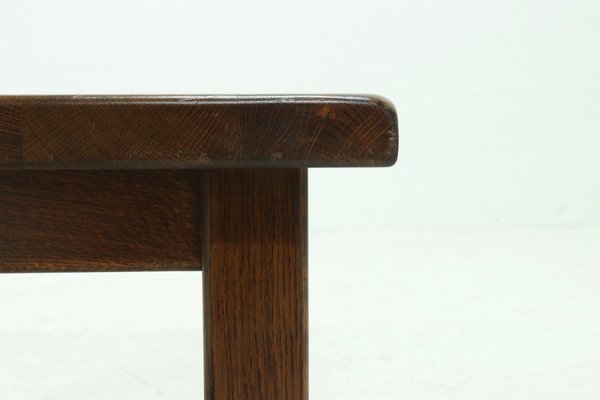 Brutalist Solid Oak Coffee Table, 1970s-VV-1295032