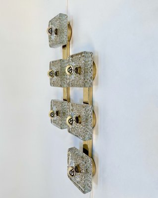 Brutalist Square Murano Glass and Brass Wall Art Sconces by Egon Hillebrand, Germany 1960s, Set of 2-JP-1820933