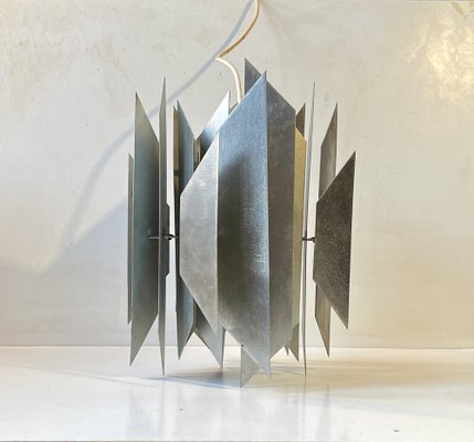 Brutalist Steel Ceiling Lamp by Simon P. Henningsen for Lyfa, 1960s-LCR-1750493