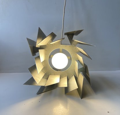 Brutalist Steel Ceiling Lamp by Simon P. Henningsen for Lyfa, 1960s-LCR-1750493