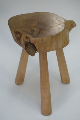 Brutalist Stool in Elm, 1960-NEN-2021755