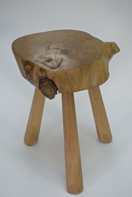 Brutalist Stool in Elm, 1960-NEN-2021755