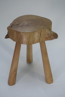 Brutalist Stool in Elm, 1960-NEN-2021755