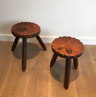 Brutalist Stools, 1950s, Set of 2-BA-1594596