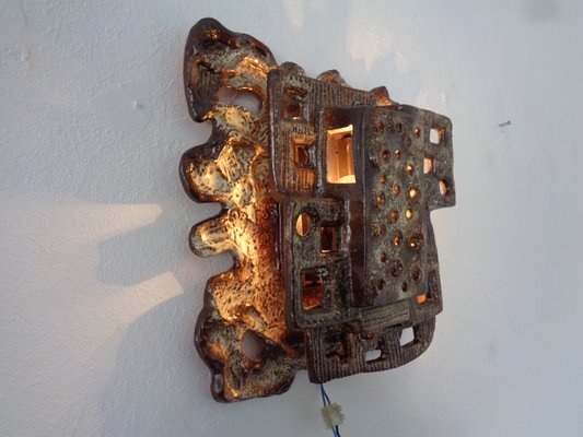 Brutalist Studio Wall Lamp in Ceramic, 1970s-RDW-1251786