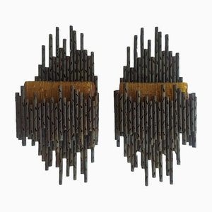 Brutalist Style Wall Sconces by Marcello Fantoni, Set of 2-OEC-1309220