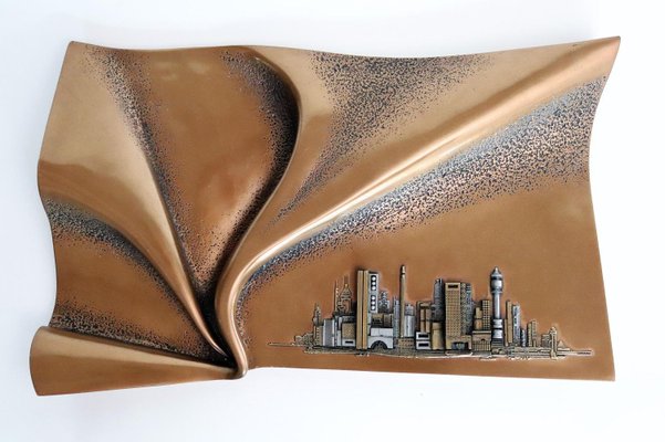 Brutalist Style Wall Sculpture in Bronze by Giovanni Schoeman, 1970s-VNE-966035