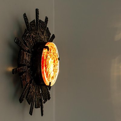 Brutalist Sun Wall Lamp by Tom Ahlström & Hans Ehrlich, Sweden, 1970s-VDW-960236