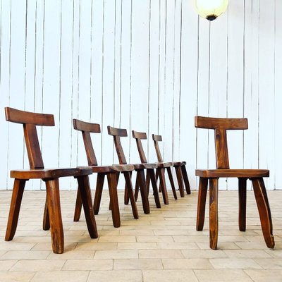 Brutalist T Chairs, Set of 6-EAJ-1342291