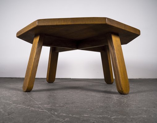 Brutalist Table in Oak in the Style of Dittmann & Co, 1960s.-VLO-1029723