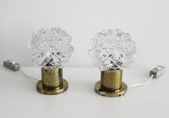 Brutalist Table Lamps Nicknamed the Crystals by Kamenicky Senov Manufacturer for Kamenický Šenov, 1970s, Set of 2-BAR-2032306