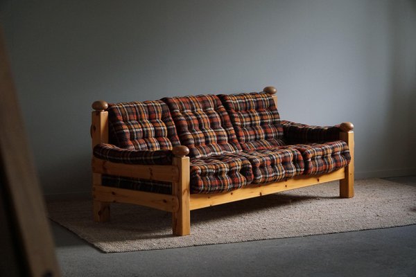 Brutalist Three-Seater Sofa in Pine, 1960s-MXF-1807548