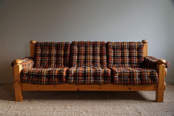 Brutalist Three-Seater Sofa in Pine, 1960s-MXF-1807548