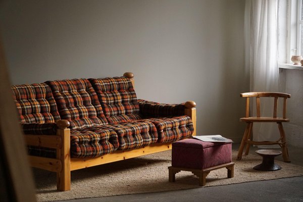 Brutalist Three-Seater Sofa in Pine, 1960s-MXF-1807548