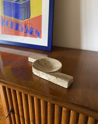 Brutalist Travertine Ashtray from Cerri Nestore, Italy, 1970s-TXN-1751141