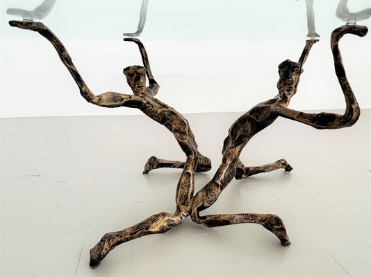 Brutalist Trinidad Coffee Table in Bronze by Salvino Marsura, 1960-VNE-1397306