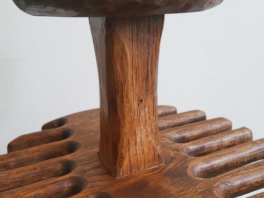 Brutalist Tripod Ashtray in Wood in the style of Jean Touret, 1970s-CGX-1806139