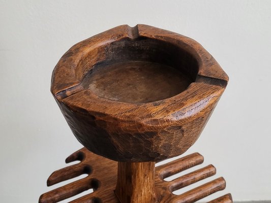 Brutalist Tripod Ashtray in Wood in the style of Jean Touret, 1970s-CGX-1806139