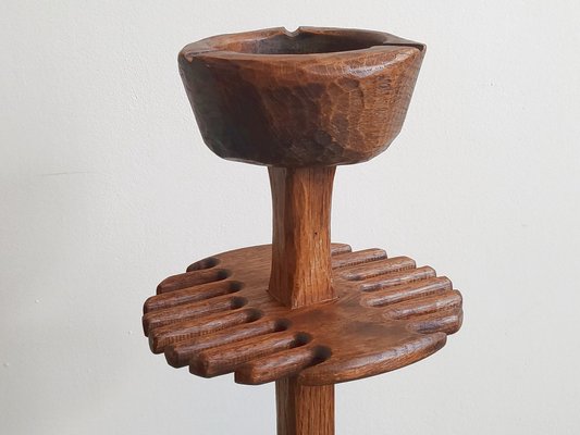 Brutalist Tripod Ashtray in Wood in the style of Jean Touret, 1970s-CGX-1806139