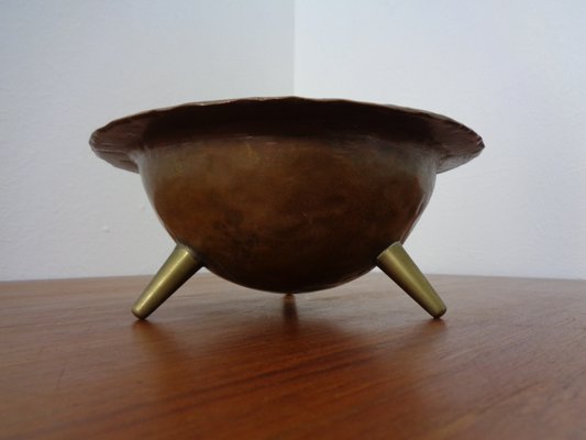 Brutalist Tripod Bowl in Copper, 1960s-RDW-1220215